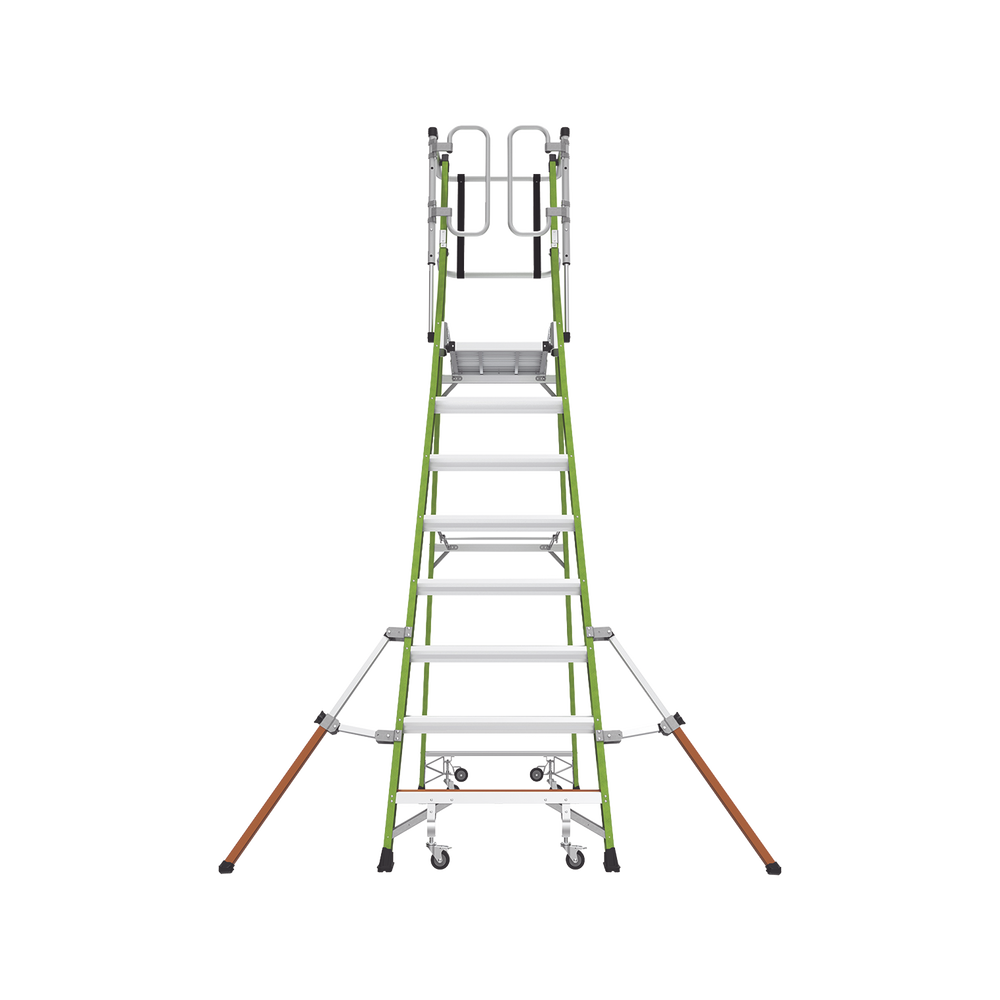 Escalera Fija de 8' (2.4m) de Fibra de Vidrio con Jaula y Peldaños de Aluminio. (SKU:19708-146).