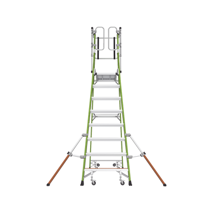 Escalera Fija de 8' (2.4m) de Fibra de Vidrio con Jaula y Peldaños de Aluminio. (SKU:19708-146).