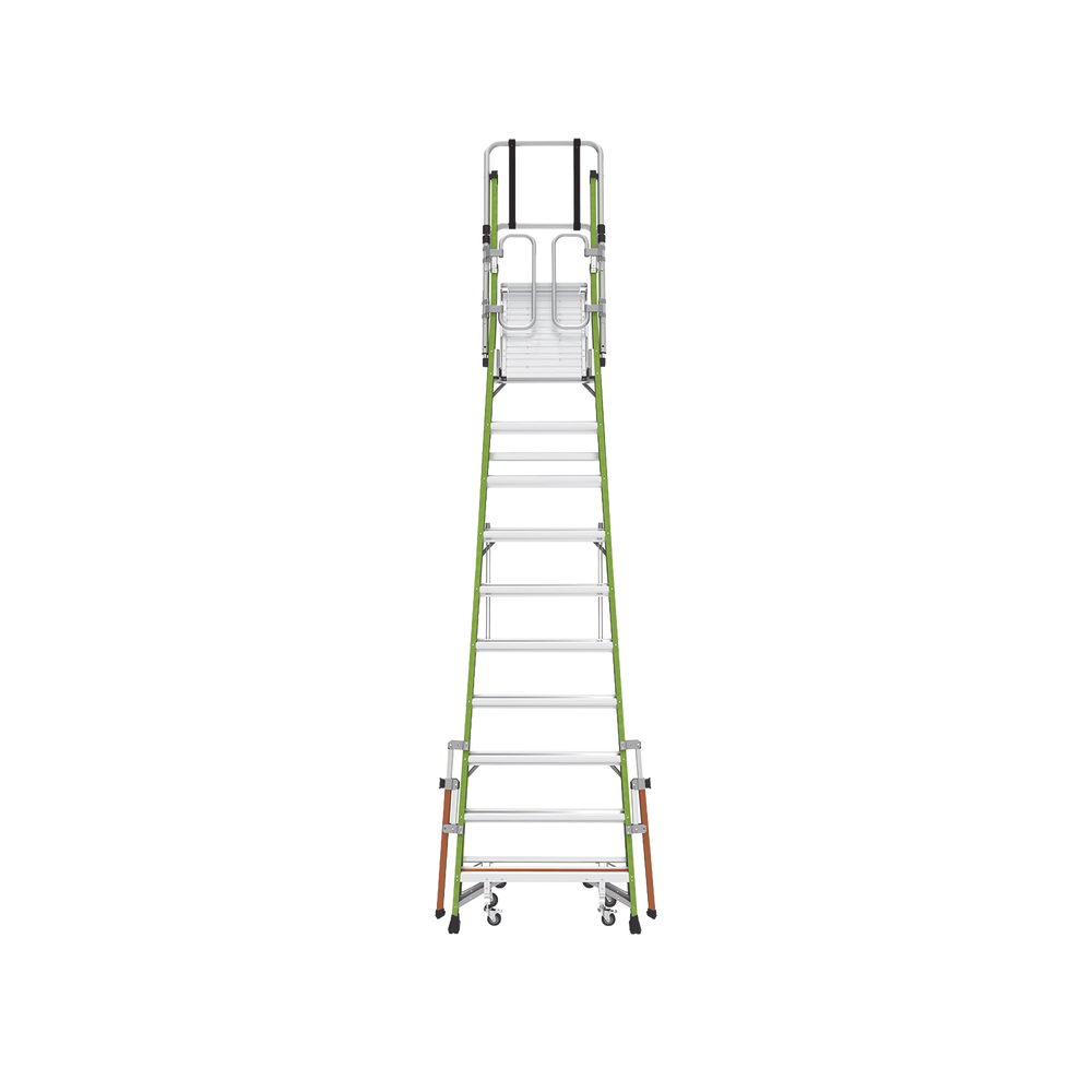 Escalera Fija de 8' (2.4m) de Fibra de Vidrio con Jaula y Peldaños de Aluminio. (SKU:19708-146).