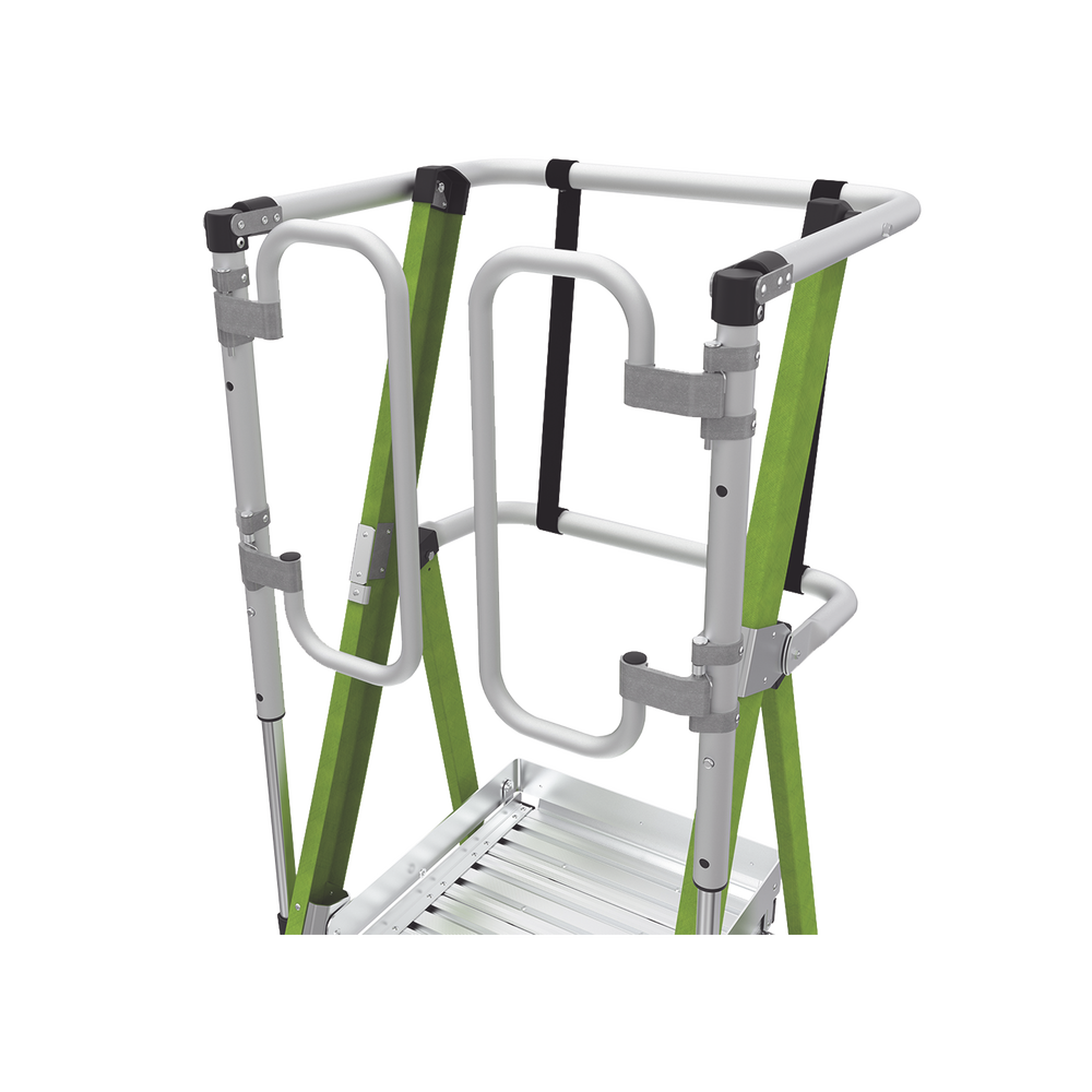 Escalera Fija de 8' (2.4m) de Fibra de Vidrio con Jaula y Peldaños de Aluminio. (SKU:19708-146).