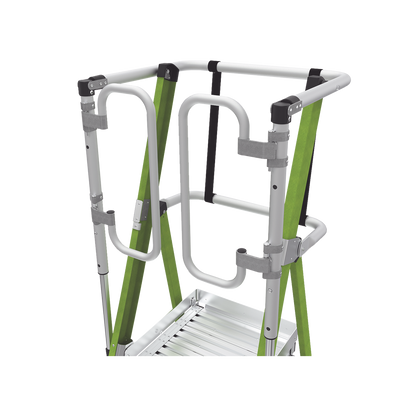 Escalera Fija de 8' (2.4m) de Fibra de Vidrio con Jaula y Peldaños de Aluminio. (SKU:19708-146).