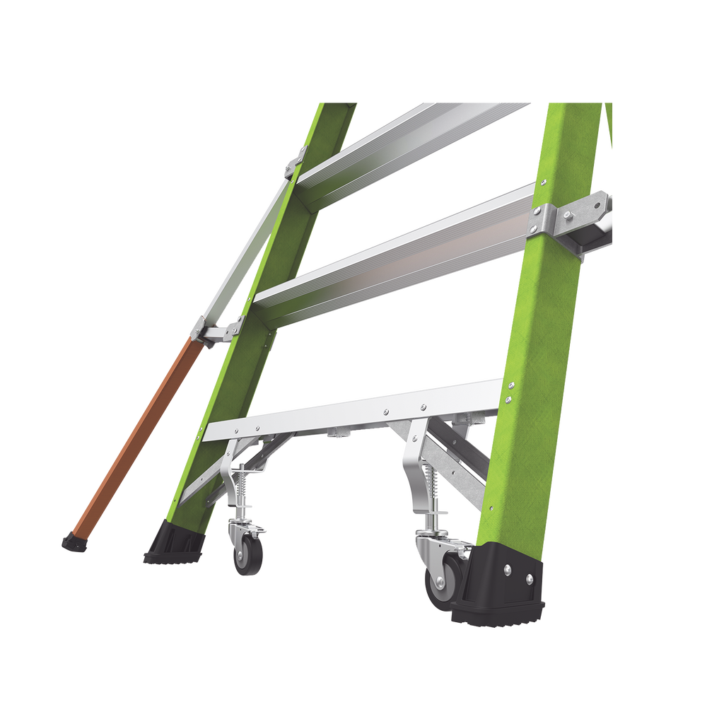 Escalera Fija de 8' (2.4m) de Fibra de Vidrio con Jaula y Peldaños de Aluminio. (SKU:19708-146).