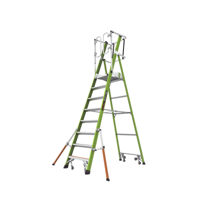 Escalera Fija de 8' (2.4m) de Fibra de Vidrio con Jaula y Peldaños de Aluminio. (SKU:19708-146).