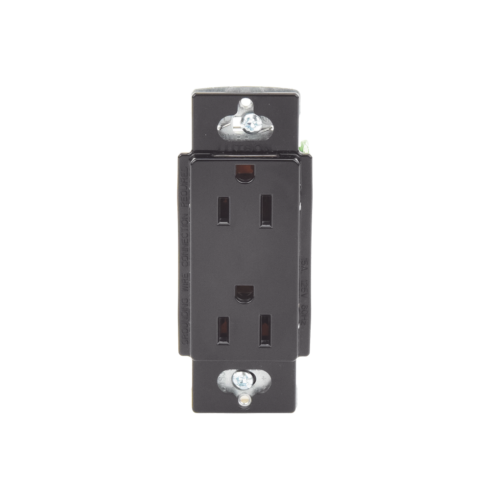 Tomacorriente, receptaculo convencional 120V, 15A, color negro.