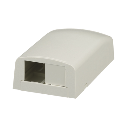 Caja de Montaje en Superficie, Para 2 Módulos Mini-Com, Color Blanco Mate