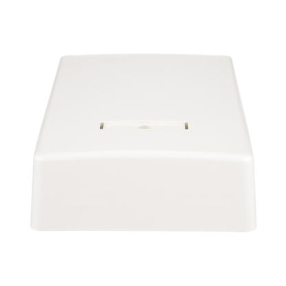 Caja de Montaje en Superficie, con Accesorio para Resguardo de Fibra Óptica, para 12 Módulos Mini-Com, Color Blanco Mate