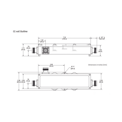 Acoplador direccional 10dB 575-2700MHz 300W - 161 dBc 4.3 - 10 IP67