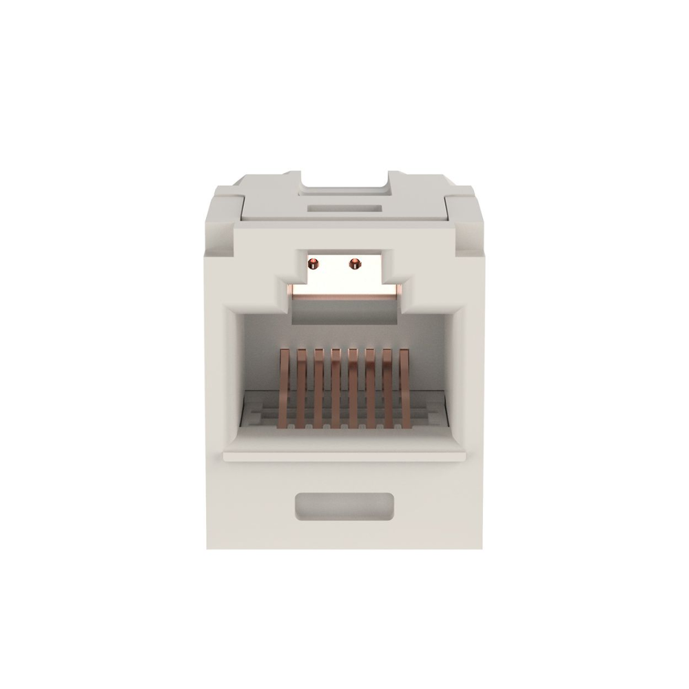 Módulo Acoplador RJ45 a RJ45, Mini-Com, Categoría 6, Color Blanco Mate