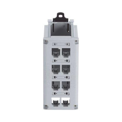 Panel de Parcheo Modular para Cobre, Blindado, de Instalación en Riel DIN Estándar de 35 mm (1.38 pulgadas), 8 Puertos Mini-Com, Color Gris