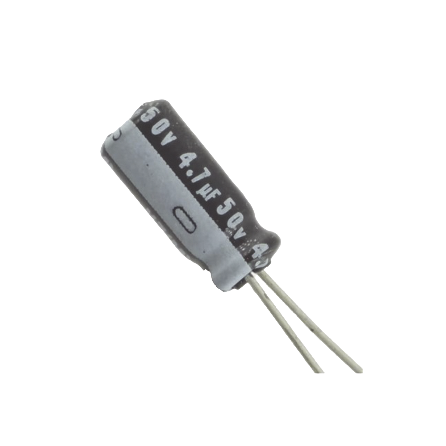 Capacitor ElectrolÃ­tico de Aluminio, Radial de 4.7 ÂµFd, 50 Vcc, 105 Â°C, 5 x 11.7 mm.