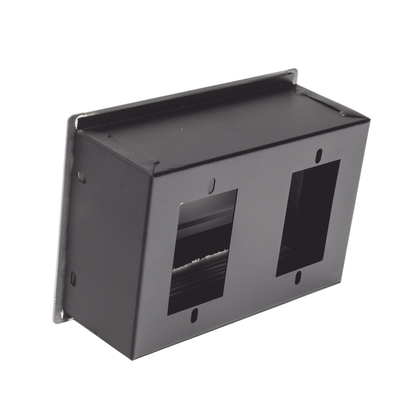Caja Universal Vacía de 2 Módulos para Instalación en Escritorio (Voz, Datos, Video, Contactos Eléctricos), (No Incluye Accesorios)