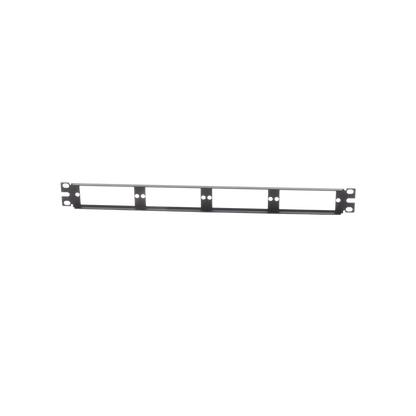 Patch Panel de Fibra Óptica, Para 4 Placas Acopladoras FAP o FMP, Color Negro, 1UR