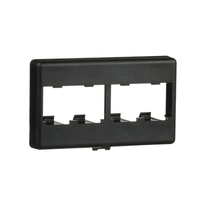 Placa de Mobiliario Modular Estándar, Salidas Para 4 Puertos Mini-Com, Color Negro
