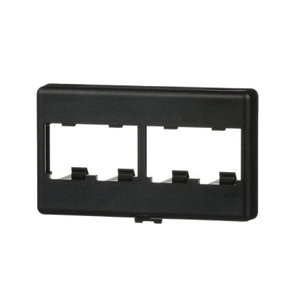 Placa de Mobiliario Modular Estándar, Salidas Para 4 Puertos Mini-Com, Color Negro