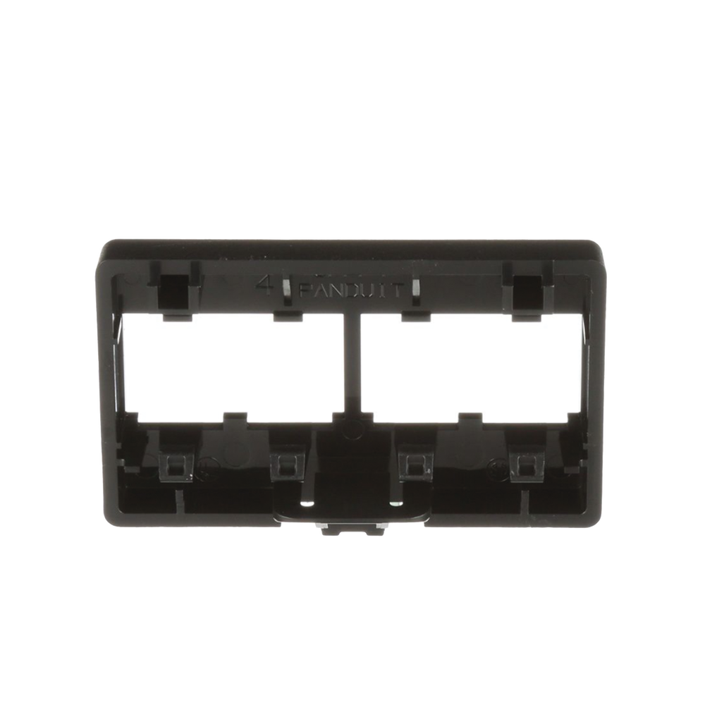 Placa de Mobiliario Modular Estándar, Salidas Para 4 Puertos Mini-Com, Color Negro
