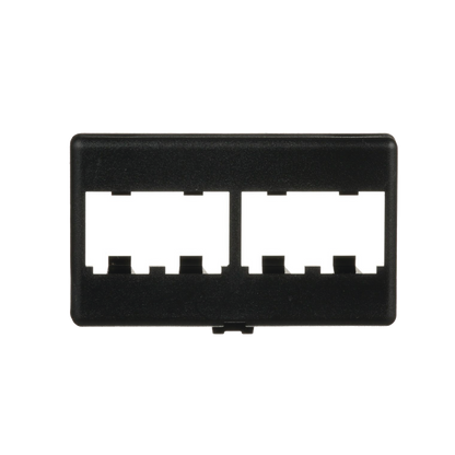 Placa de Mobiliario Modular Estándar, Salidas Para 4 Puertos Mini-Com, Color Negro