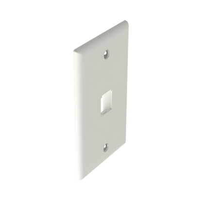 Placa de Pared Vertical Clásica, Salida Para 1 Puerto Mini-Com, Color Blanco Mate