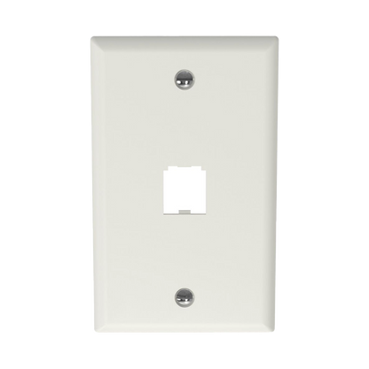 Placa de Pared Vertical Clásica, Salida Para 1 Puerto Mini-Com, Color Blanco Mate