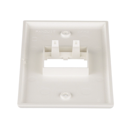 Placa de Pared Vertical Clásica, Salida Para 2 Puertos Mini-Com, Color Blanco Mate