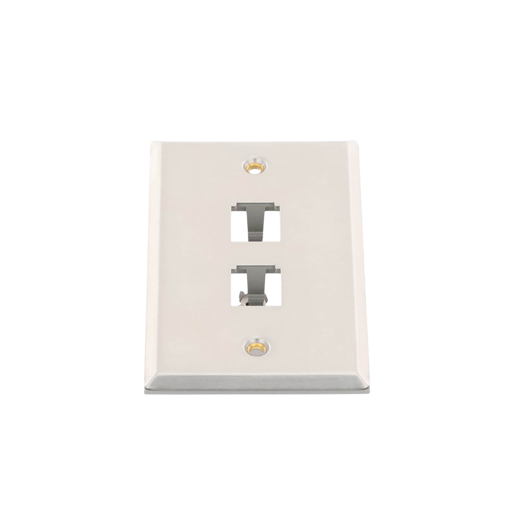 Placa de Pared Vertical, de Acero Inoxidable, Salida Para 2 Puertos Mini-Com