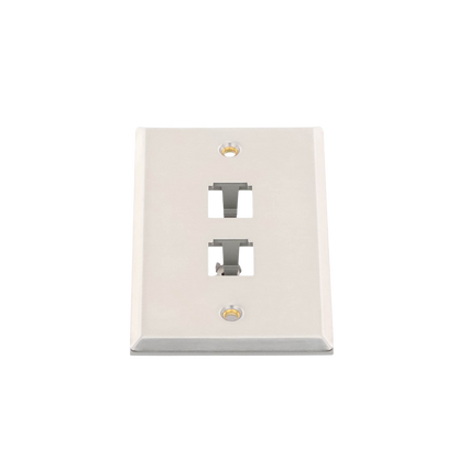 Placa de Pared Vertical, de Acero Inoxidable, Salida Para 2 Puertos Mini-Com