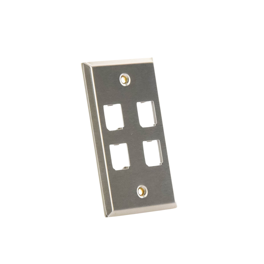 Placa de Pared Vertical, de Acero Inoxidable, Salida Para 4 Puertos Mini-Com
