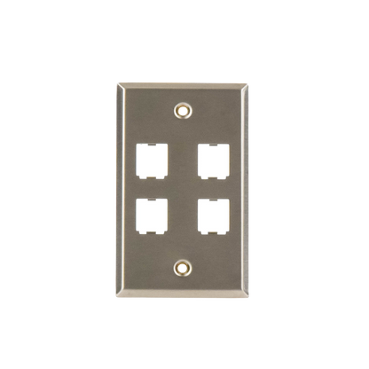Placa de Pared Vertical, de Acero Inoxidable, Salida Para 4 Puertos Mini-Com