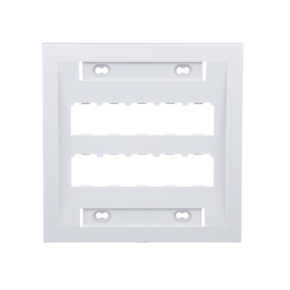 Placa de Pared Vertical Ejecutiva, Salida Para 10 Puertos Mini-Com, Con Espacios Para Etiquetas, Color Blanco