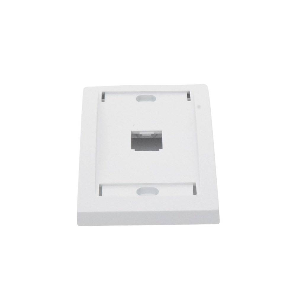 Placa de Pared Vertical Ejecutiva, Salida Para 1 Puerto Mini-Com, Con Espacios Para Etiquetas, Color Blanco