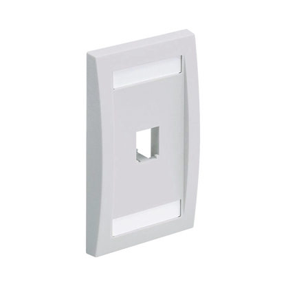 Placa de Pared Vertical Ejecutiva, Salida Para 1 Puerto Mini-Com, Con Espacios Para Etiquetas, Color Blanco
