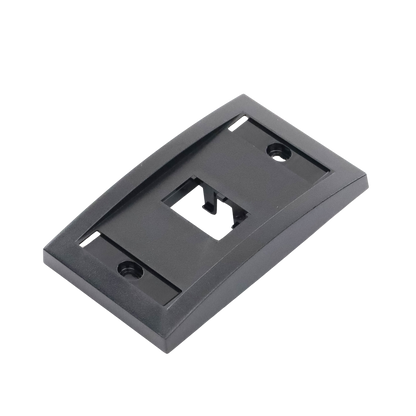 Placa de Pared Vertical Ejecutiva, Salida de 2 Puertos Mini-Com, Con Espacios Para Etiquetas, Color Negro