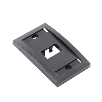 Placa de Pared Vertical Ejecutiva, Salida de 2 Puertos Mini-Com, Con Espacios Para Etiquetas, Color Negro