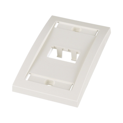 Placa de Pared Vertical Ejecutiva, Salida Para 2 Puertos Mini-Com, Con Espacios Para Etiquetas, Color Blanco Mate