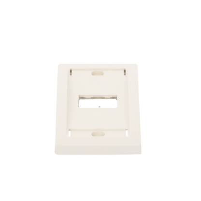 Placa de Pared Vertical Ejecutiva, Salida Para 2 Puertos Mini-Com, Con Espacios Para Etiquetas, Color Blanco Mate