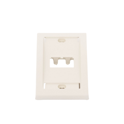 Placa de Pared Vertical Ejecutiva, Salida Para 2 Puertos Mini-Com, Con Espacios Para Etiquetas, Color Blanco Mate