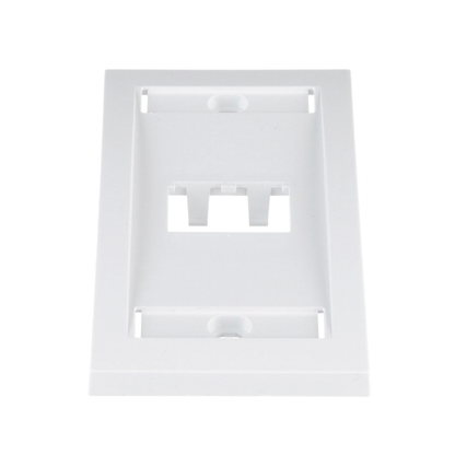 Placa de Pared Vertical Ejecutiva, Salida Para 2 Puertos Mini-Com, Con Espacios Para Etiquetas, Color Blanco