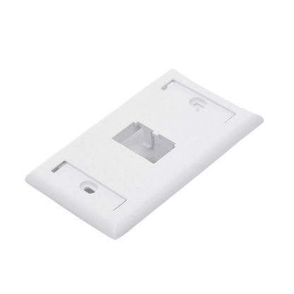 Placa de Pared Vertical Clásica, Salida Para 2 Puertos Mini-Com, Con Espacios Para Etiquetas, Color Blanco