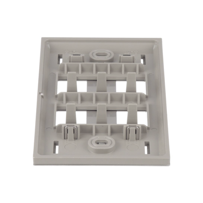 Placa de Pared Vertical, de Acero Inoxidable, Salida Para 4 Puertos Mini-Com, Con Espacios Para Etiquetas
