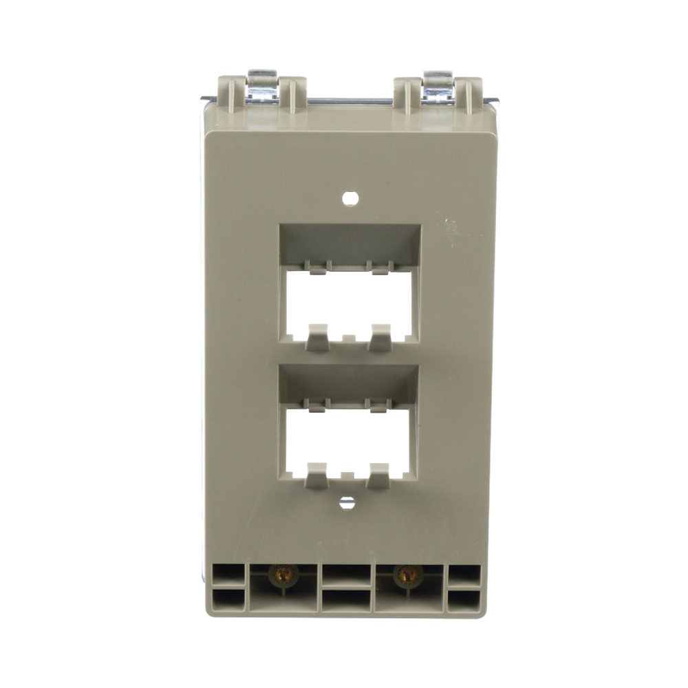 Placa de Pared Vertical, Resistente al Agua con Protección IP56, Acepta 4 Módulos Mini-Com, Color Gris