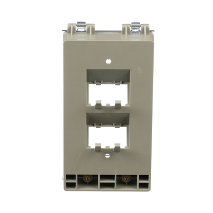 Placa de Pared Vertical, Resistente al Agua con Protección IP56, Acepta 4 Módulos Mini-Com, Color Gris