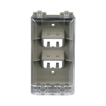 Placa de Pared Vertical, Resistente al Agua con Protección IP56, Acepta 4 Módulos Mini-Com, Color Gris