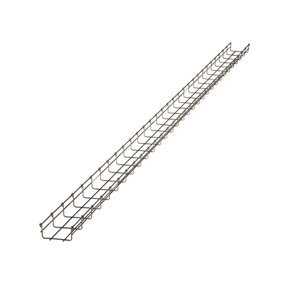 Charola tipo malla 54/100 mm, con acabado Acero Inoxidable 304L, hasta 86 cables Cat6, tramo 3 m