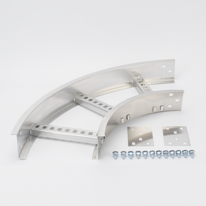 Curva Horizontal de Aluminio de 90° Perfil Z / Peralte 3 1/4" / Ancho 9" / Radio 8" / Incluye Tornillería (CHC90EZ314R8X9AK)
