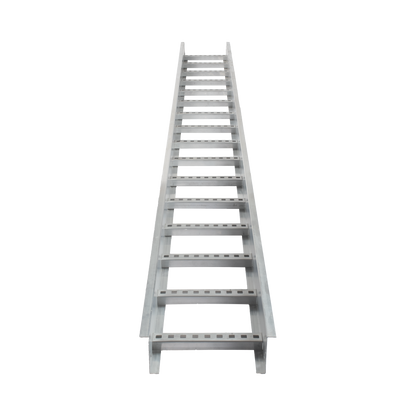 Escalera de Aluminio Portacables / Perfil Z / Peralte 3 1/4" /Paso 9" / Ancho 9" / 3.66 metros / Capacidad Máx. 205 Cables / Incluye Cople Union y Tornillería