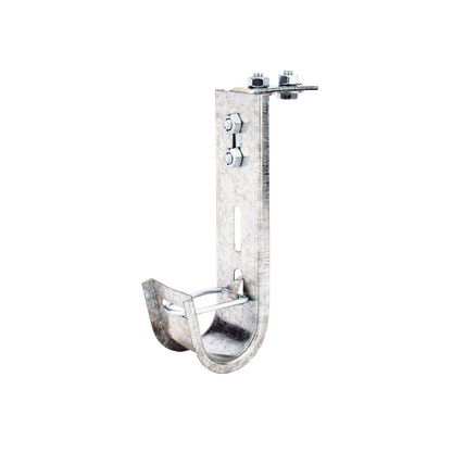 Soporte (Gancho) tipo J-Hook, hasta 14 cables Cat6, ideal para soportar cableado en los espacios de manipulación al aire, Para instalación en interior