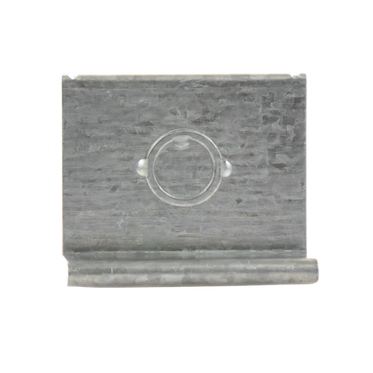 Placa salida a tubo automática con chequeador 1/2 y 3/4 de 66 mm, con acabado Electro Zinc