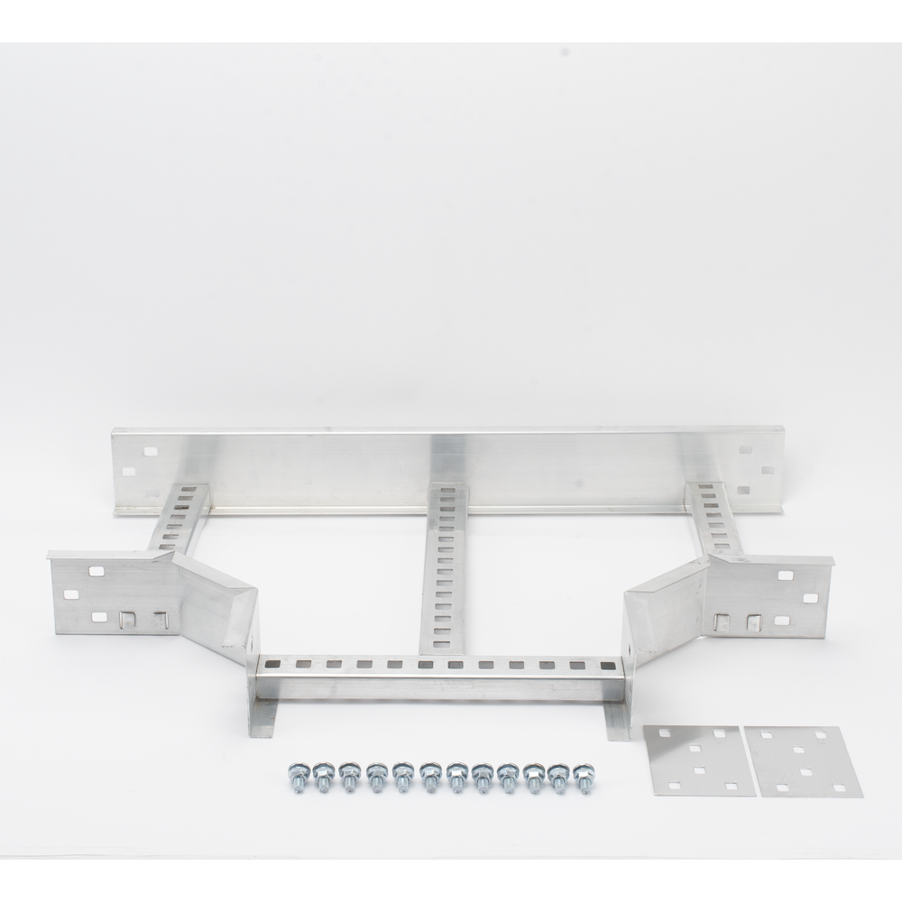Derivación "T" Horizontal de Aluminio Perfil Z / Peralte 3 1/4" / Ancho 12"/ Radio 8" / Incluye Tornillería (CHTHEZ314R8X12AK)