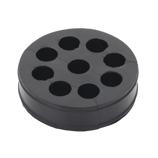 Inserto o Bota de Caucho de 4" Con Nueve Orificios para Cable de 1/2 in