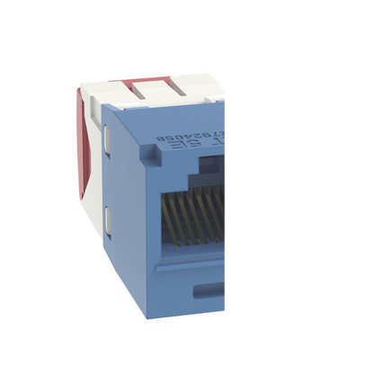 Conector Jack RJ45 Estilo TG, Mini-Com, Categoría 5e, de 8 Posiciones y 8 Cables, Color Azul
