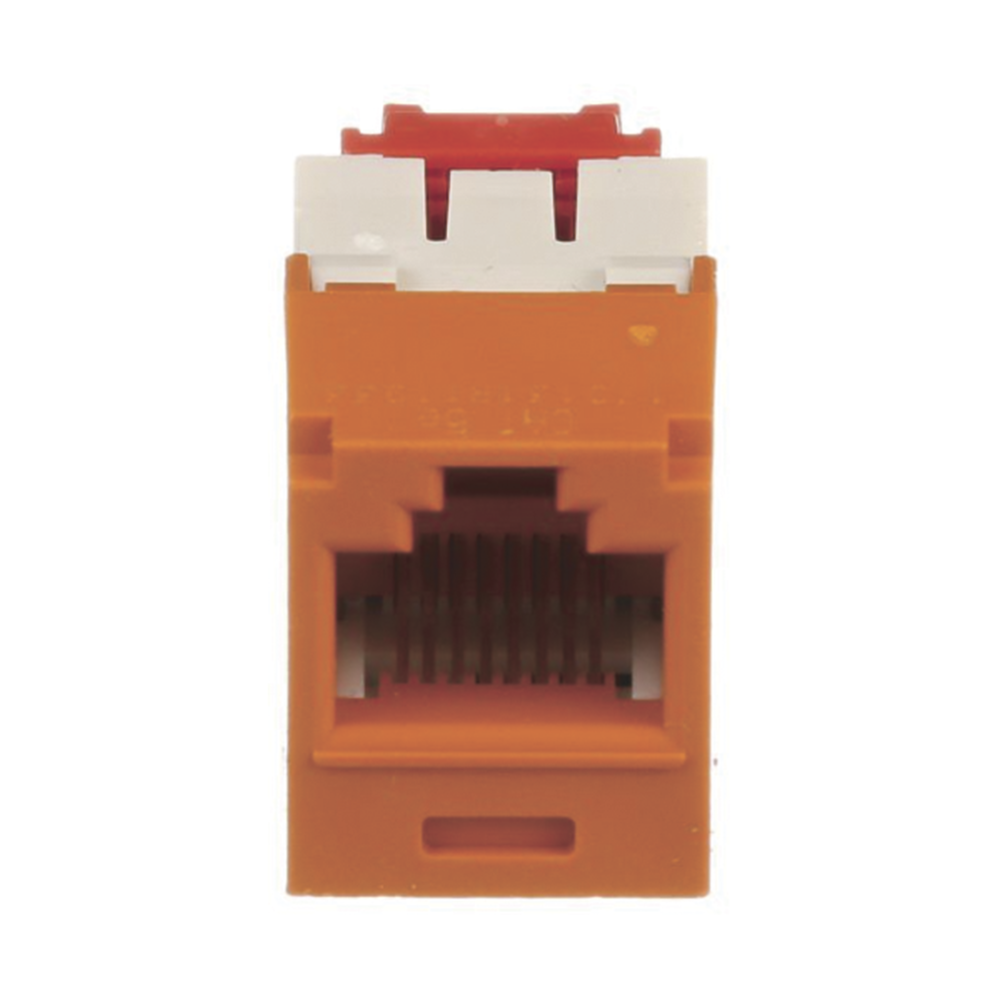Conector Jack RJ45 Estilo TG, Mini-Com, Categoría 5e, de 8 Posiciones y 8 Cables, Color Naranja